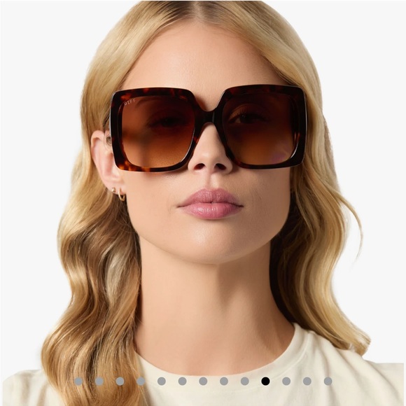 DIFF 🤎🤎 Eyewear Emily in Paris Sylvie Tortoise Square Sunglasses NIB - Picture 14 of 15